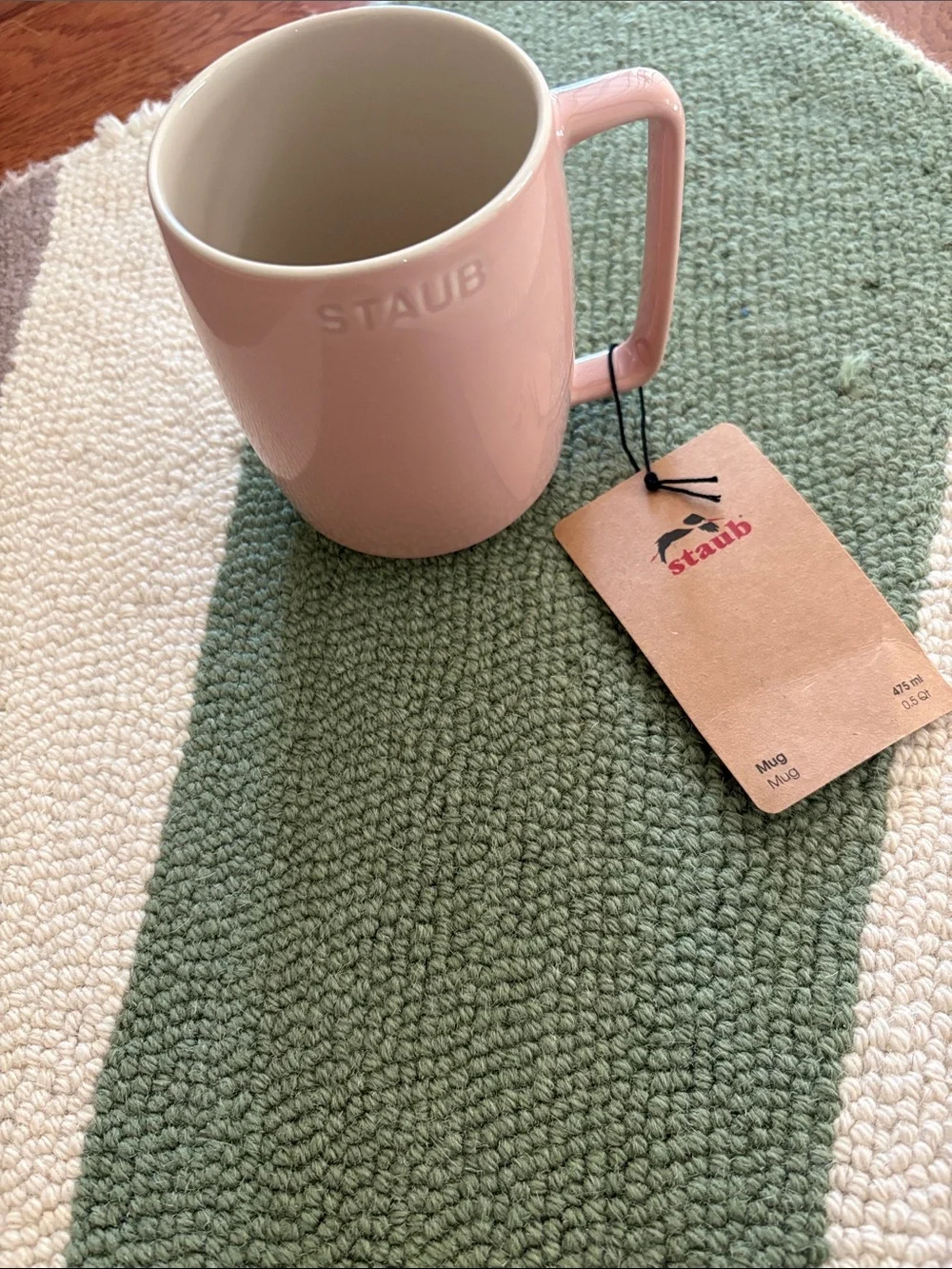 Staub Light Pink 16oz Ceramic Mug with Handle